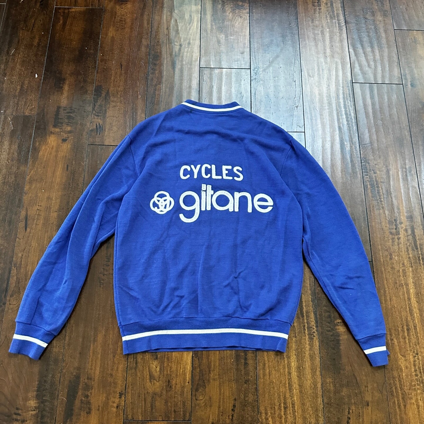 Cycle Gitane 1960s Quarter Zip Crewneck Sweater Chain Stitch Rockabilly 60s RARE