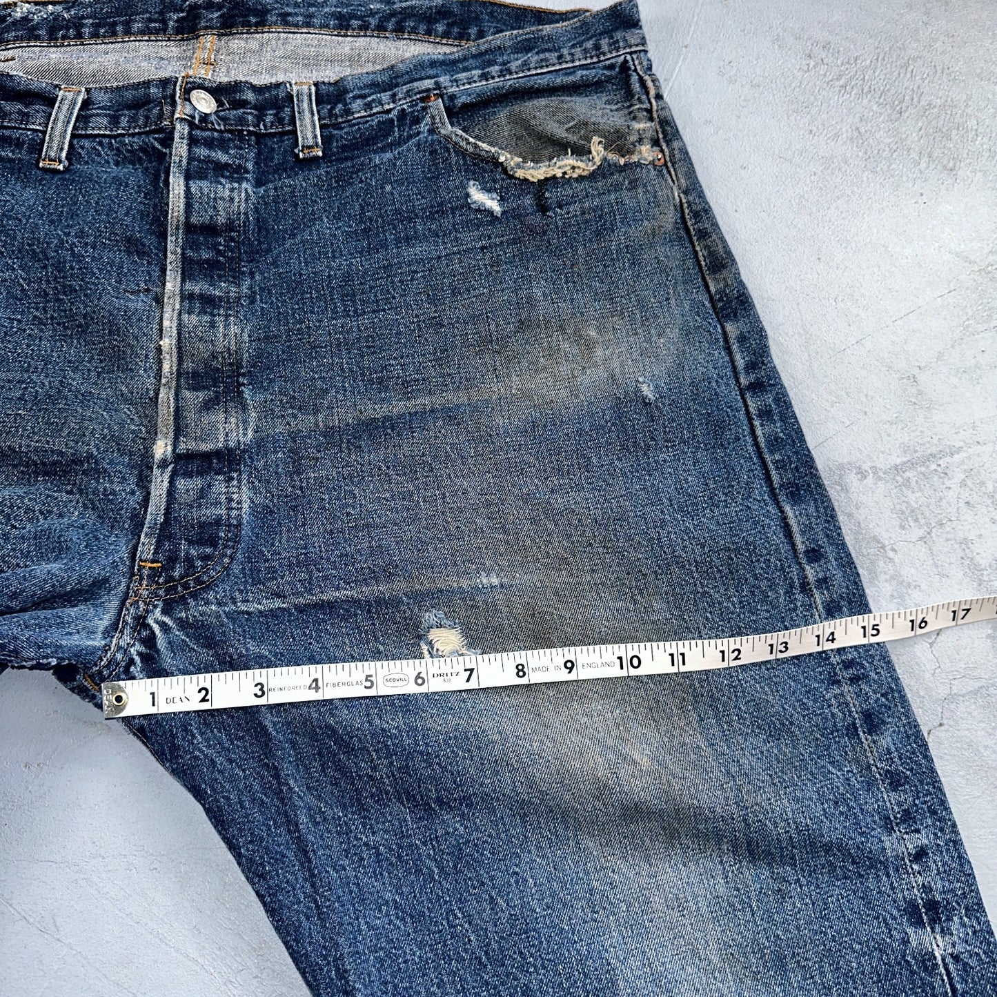 Levis 501 Vintage 70s SS Redline Selvedge USA XX Jeans Med Wash 48x30 Act 44x26