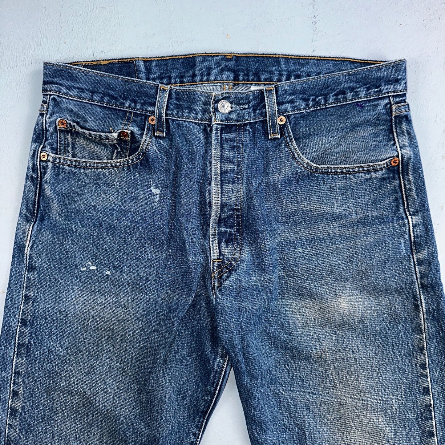 Levis 501 Vintage Y2K XX Straight Leg Jeans Blue Med Wash 35x33 Act 34x29