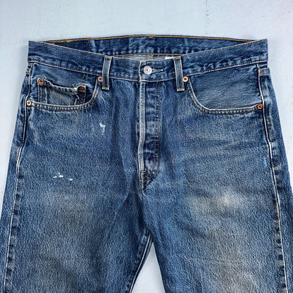 Levis 501 Vintage Y2K XX Straight Leg Jeans Blue Med Wash 35x33 Act 34x29