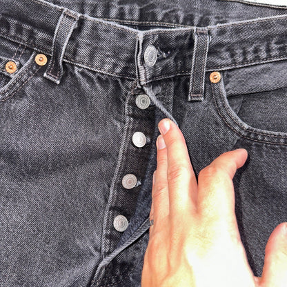Levis 501 Vintage 80s USA XX Straight Leg Jeans Black Light Wash 33x34 Act 31x32