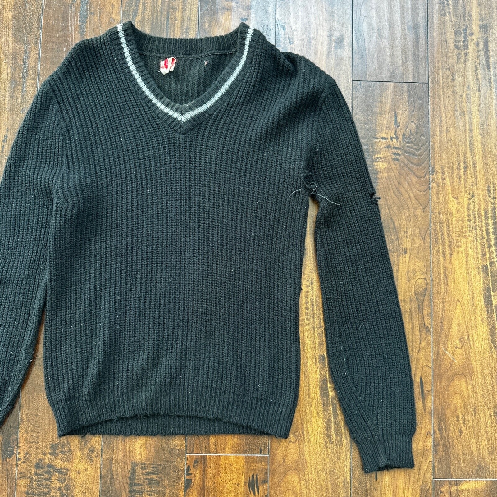 Vtg 60s 70s Thrashed Acrylic Sportswear Shirt Surf Skate Black Oregon USA