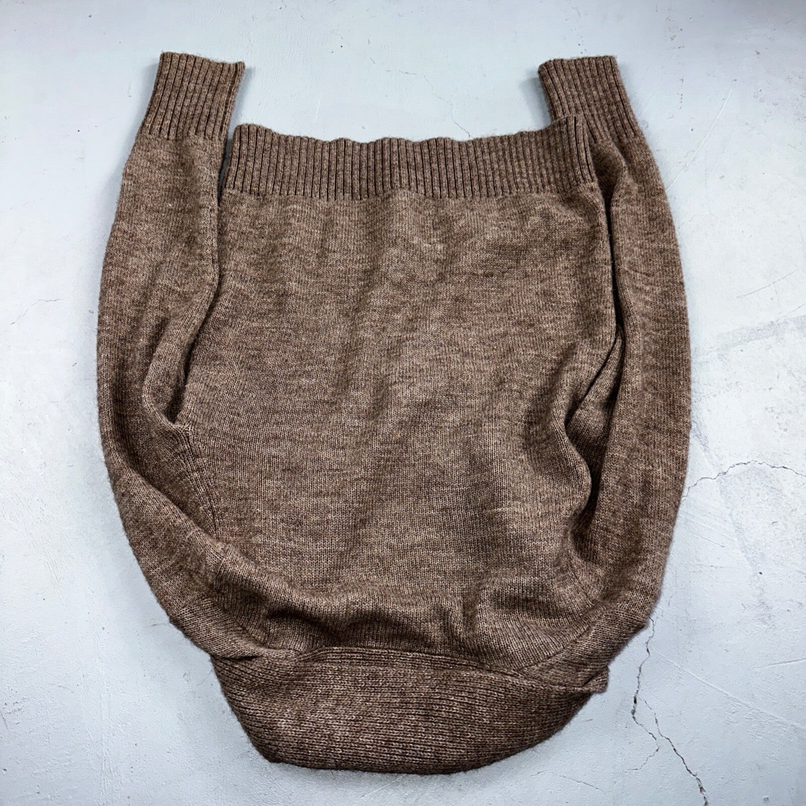 J.Crew Shawl Popover Sweater Brown Merino Wool Alpaca Size M Long Sleeve Cozy