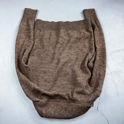 J.Crew Shawl Popover Sweater Brown Merino Wool Alpaca Size M Long Sleeve Cozy