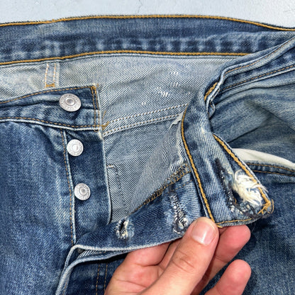 Levis 501 Vintage Y2K 90s XX Straight Leg Jeans Blue Med Wash 38x34 Act 37x31