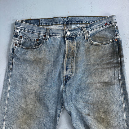 Levis 501 Vintage Y2K XX Straight Leg Jeans 90s Blue Light Wash 36x30 Act 35x29