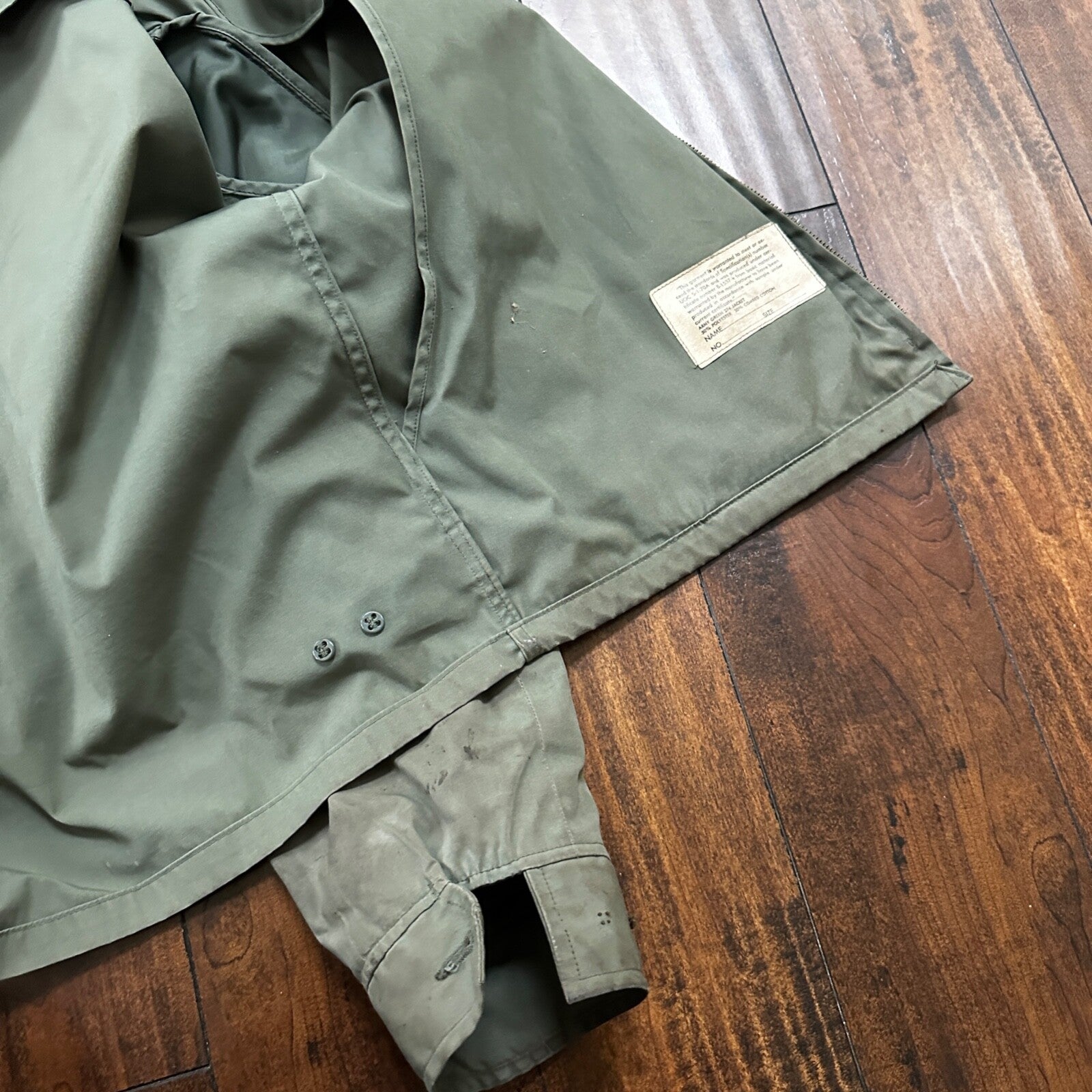 VTG 1960s AG-274 Military Green Water Repellent Jacket 42R Gabardine Rockabilly