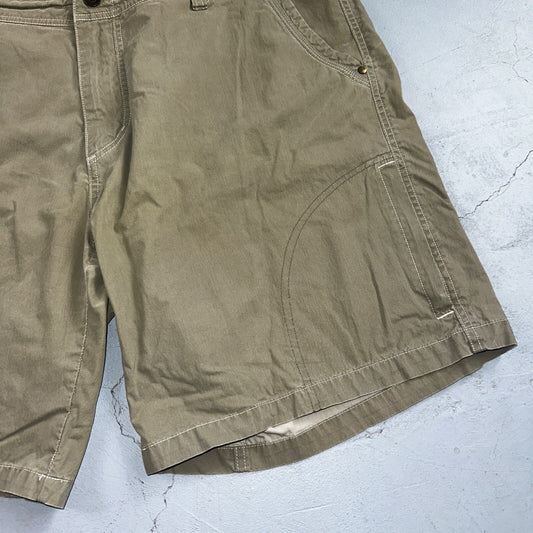 Kuhl Shorts Mens Size 38 Green Khaki Hiking Cargo Fishing Vintage Patina Dye