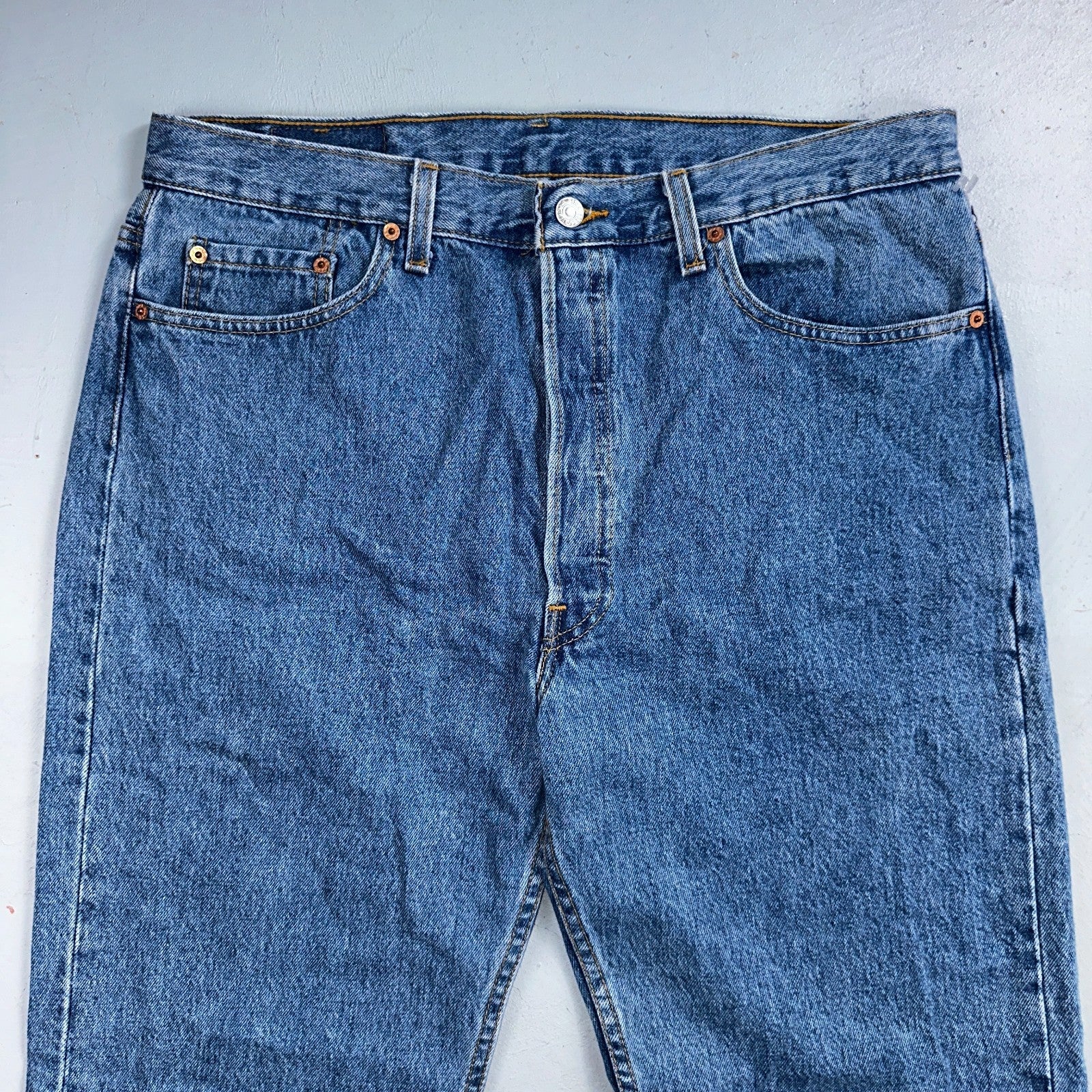 Levis 501 Vintage 90s USA XX Straight Leg Jeans Blue Med Wash 38x30 Act 36x29