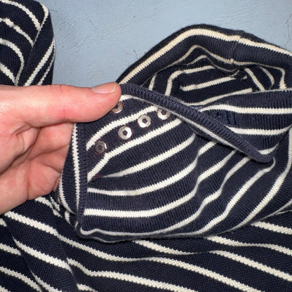 TOMMY HILFIGER Striped Turtleneck Long Sleeve XL Sparkles Added Custom VTG 90s