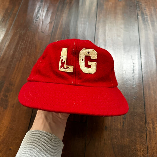 LG Wool 1960s 60s 70s Vintage Hat Cap Snapback Red 7 1/4 Rockabilly Hip Cool