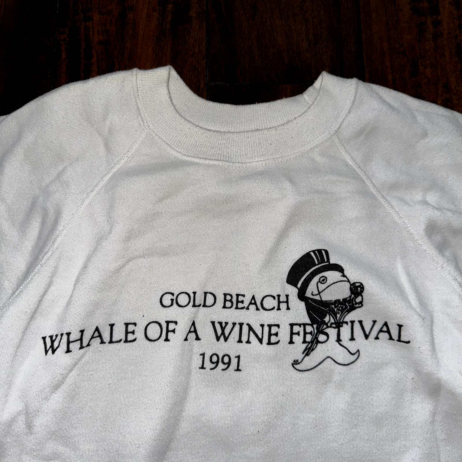 Gold BeachVintage Sweatshirt Shirt Crewneck Jumper Wine Festival Hanes 1991