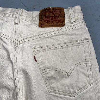 Levis 550 Vintage 90s USA Red Tab Jeans 32x34 White Wash 501 Act 30x32