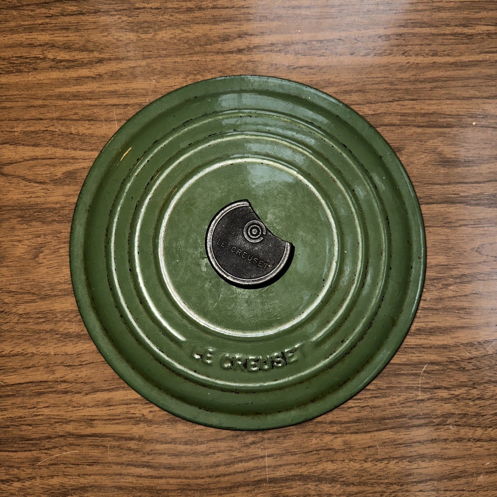 Le Creuset #24 Round Dutch Oven Lid Only France VTG Pot Orange E 4.5 QT Chip