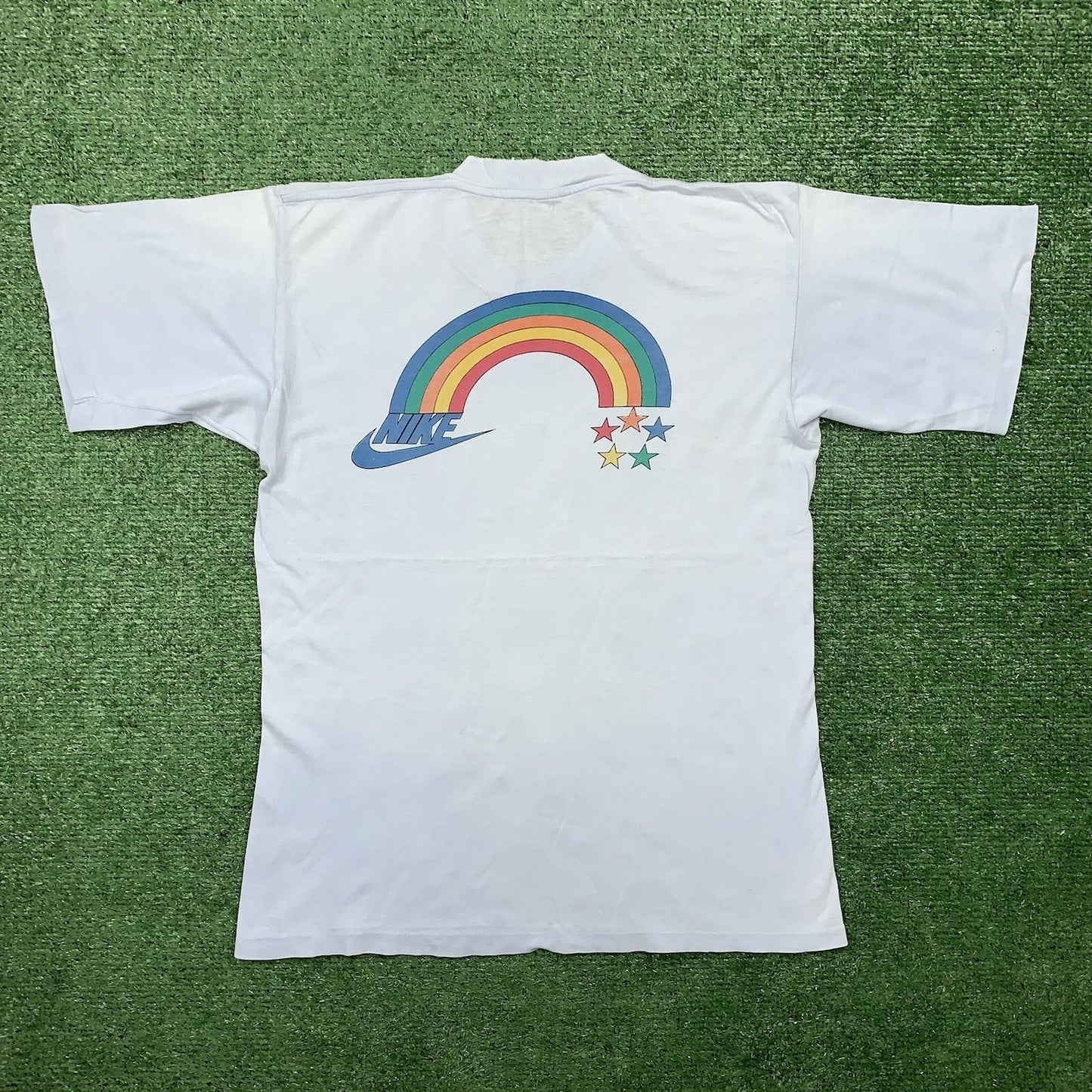 Nike Vintage T Shirt Mens L Rainbow Star Swoosh Pride Japan Geisha 80s LGBTQ