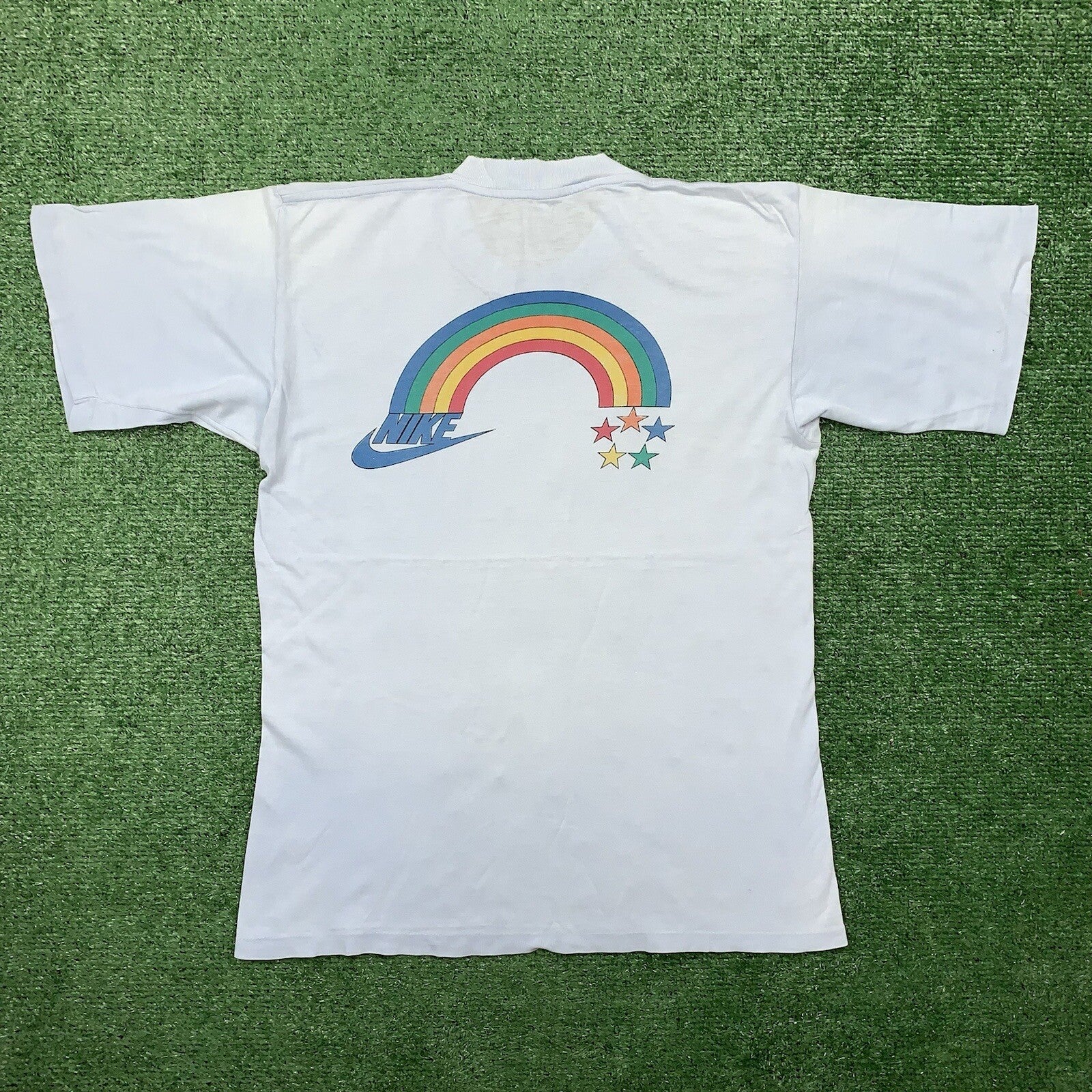 Nike Vintage T Shirt Mens L Rainbow Star Swoosh Pride Japan Geisha 80s LGBTQ