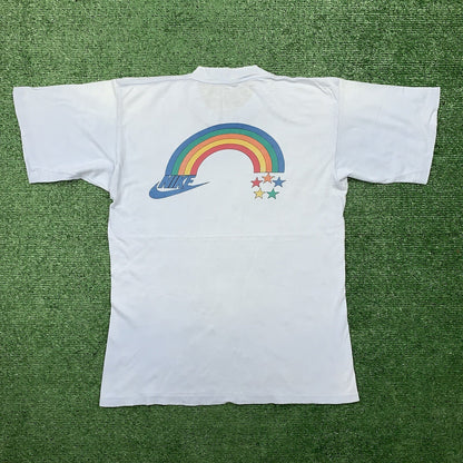 Nike Vintage T Shirt Mens L Rainbow Star Swoosh Pride Japan Geisha 80s LGBTQ