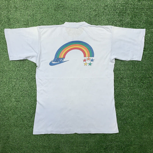 Nike Vintage T Shirt Mens L Rainbow Star Swoosh Pride Japan Geisha 80s LGBTQ