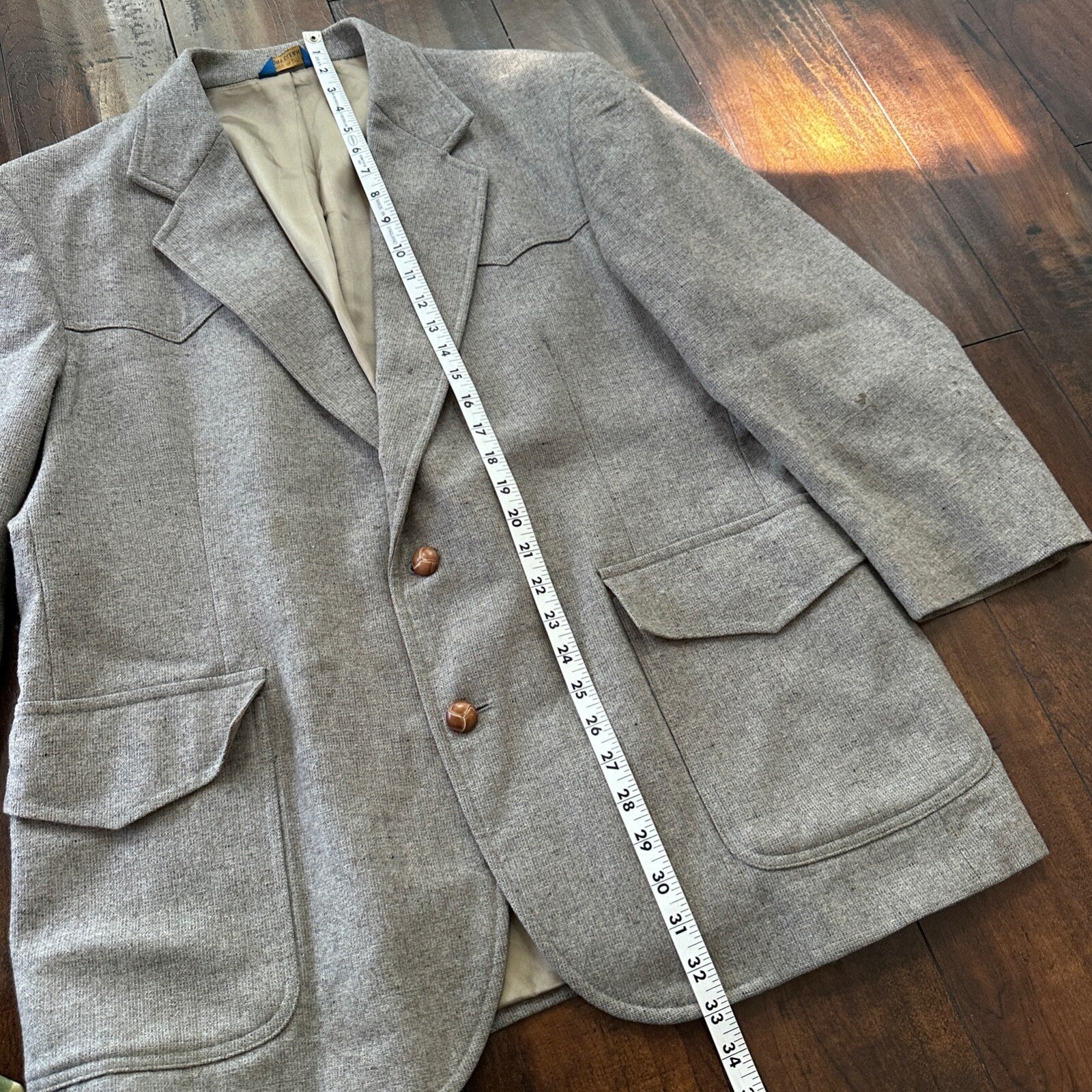 Pendleton 1970s Blazer Men’s 44 100% Virgin Wool Western Sport Coat 70s STAINS