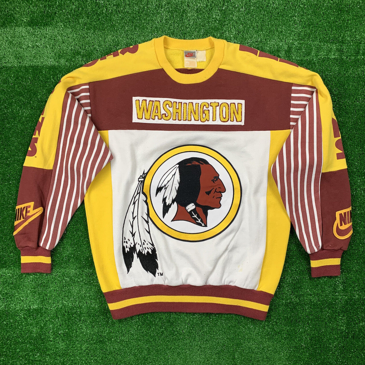 Nike Vintage Sweatshirt T Shirt NFL Skyline 80s Football Redskins Washington 90s