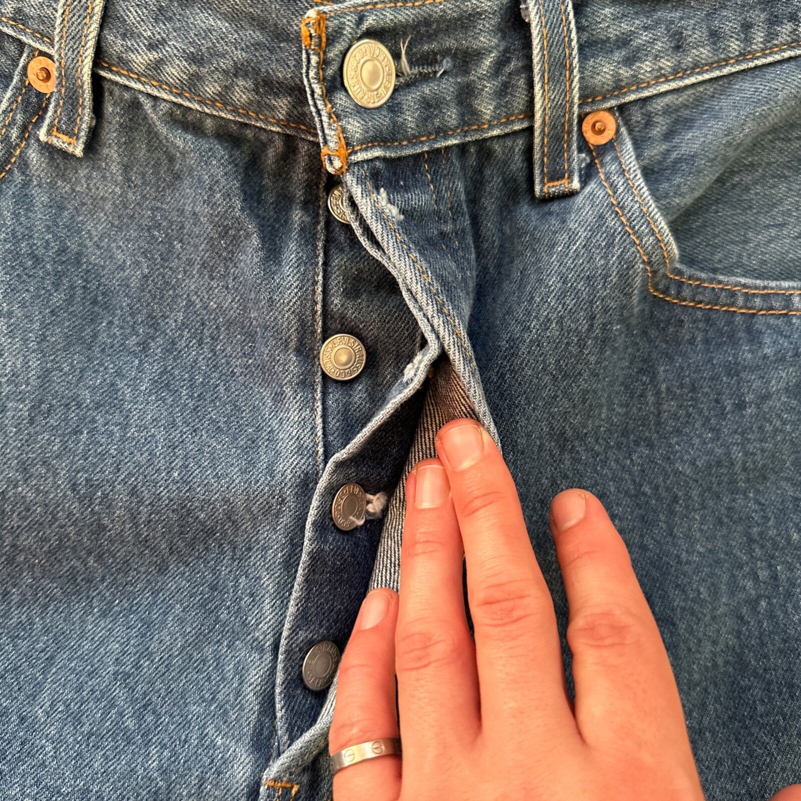 VTG Levis 501 XX Button Fly 90s Y2K Jeans Denim Straight Capri 34x30 Act 31x25