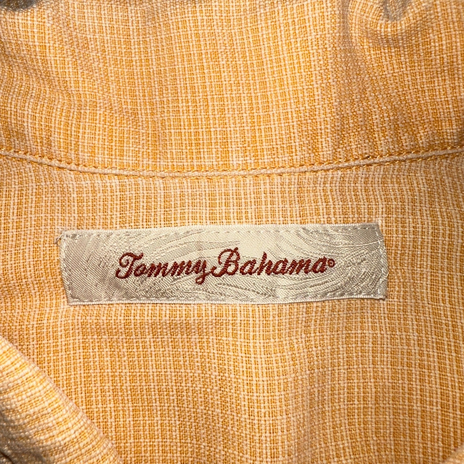 Tommy Bahama Mens Camp Hawaiian Shirt L Silk Orange Aloha Floral Summer