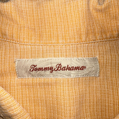 Tommy Bahama Mens Camp Hawaiian Shirt L Silk Orange Aloha Floral Summer