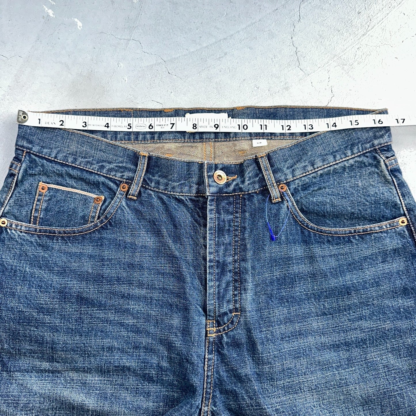 Taylor Stitch The Slim Jean Selvedge Red Line Blue Denim Mens 33 Cotton 33x33