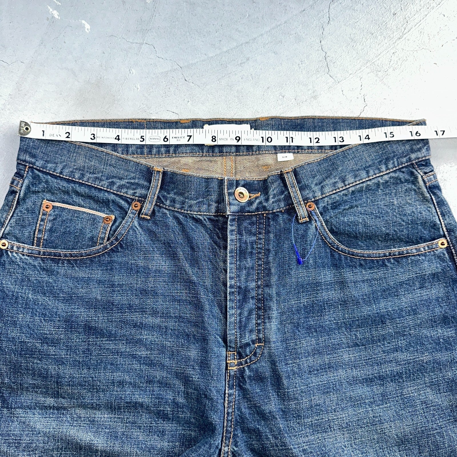 Taylor Stitch The Slim Jean Selvedge Red Line Blue Denim Mens 33 Cotton 33x33