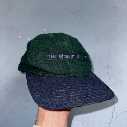 Money Store Funny VTG Hat Cap Snapback Green Blue Cash USA Made Quote Text
