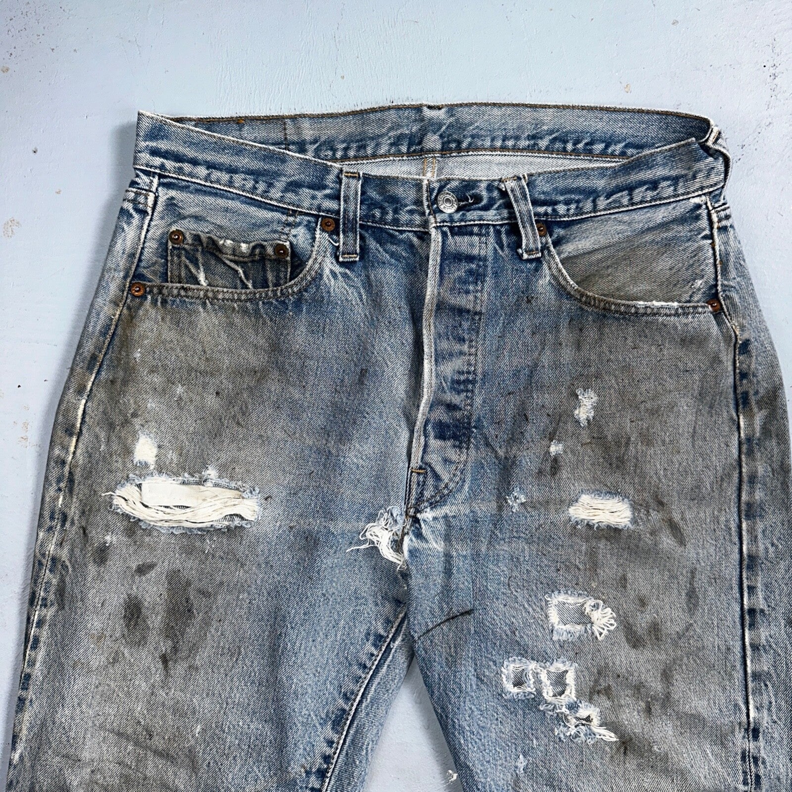 Levis 501 Vintage 80s Redline Selvedge USA XX Jeans Med Wash 34x30 Act 32x26