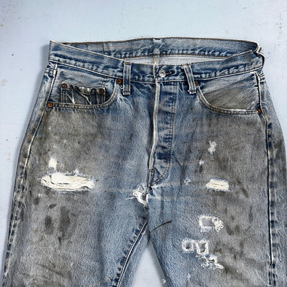 Levis 501 Vintage 80s Redline Selvedge USA XX Jeans Med Wash 34x30 Act 32x26