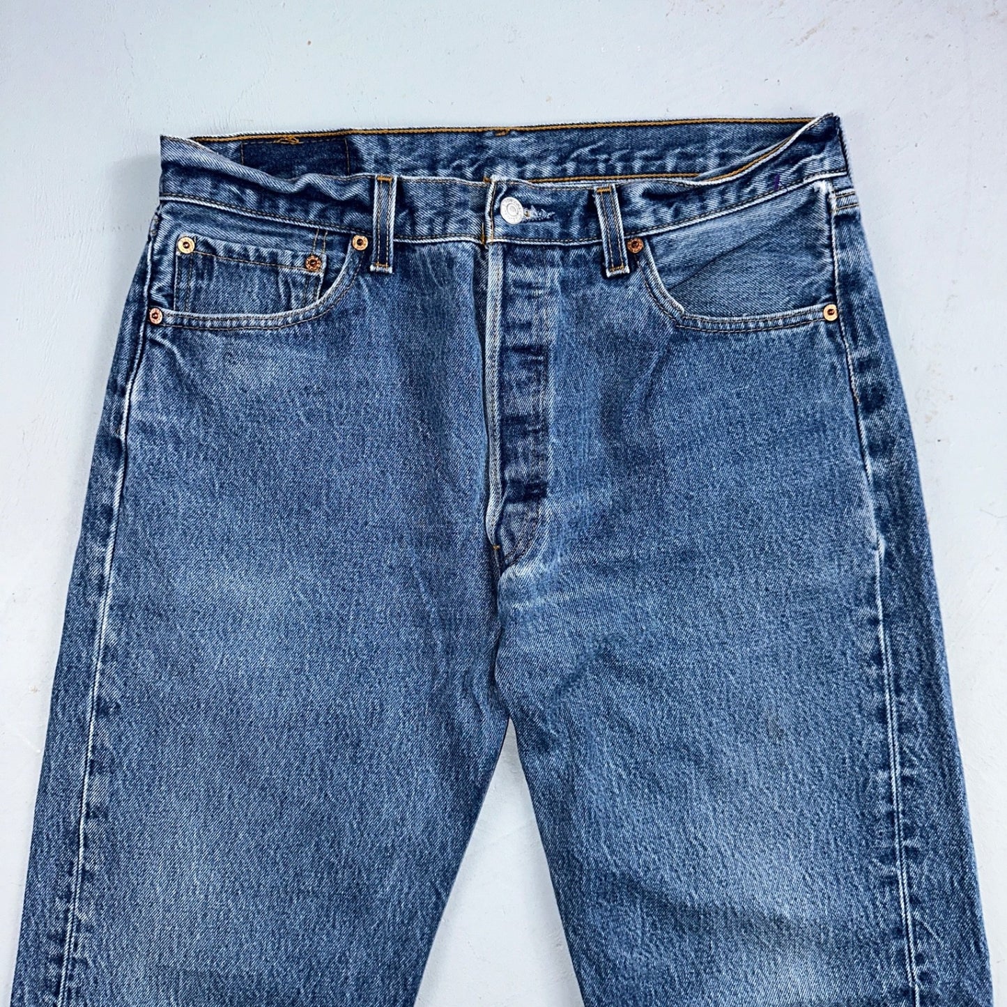 Levis 501 Vintage 90s USA XX Straight Leg Jeans Blue Med Wash 35x34 Act 32x30