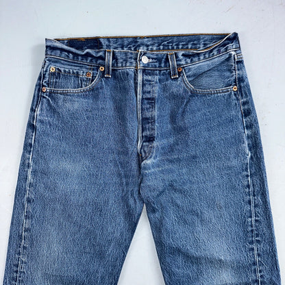 Levis 501 Vintage 90s USA XX Straight Leg Jeans Blue Med Wash 35x34 Act 32x30