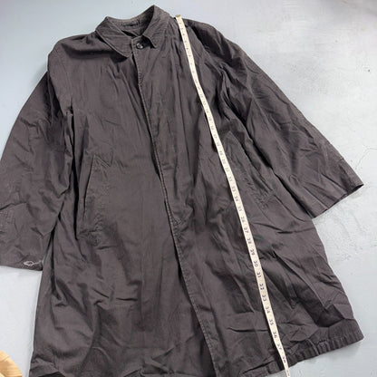 Vintage All Weather Trench Coat Mens Black Button Rain Coat 1960s 60s Liner