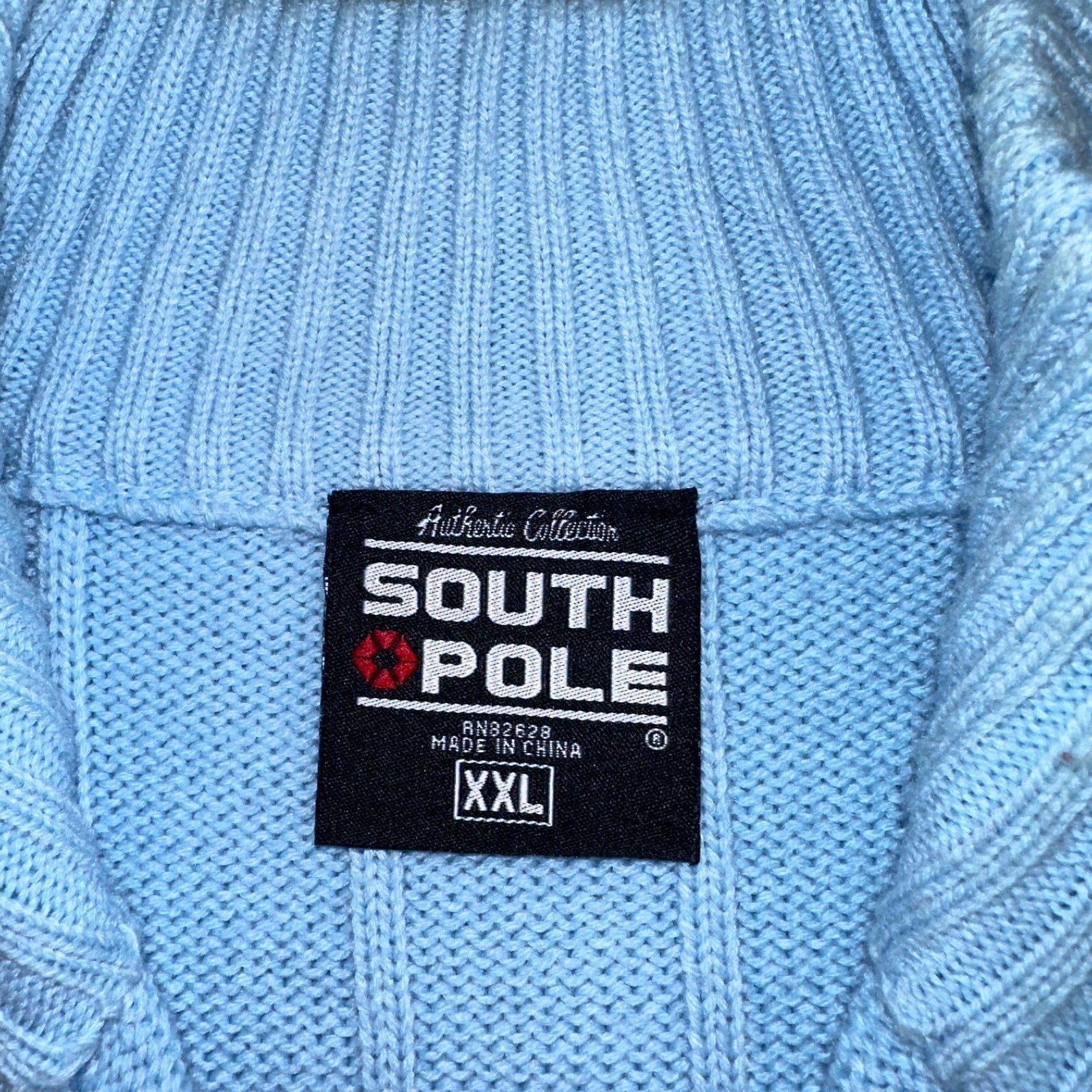 Southpole Mens 2XL Vtg 90s Spell Out Striped Knit Half Zip Pullover Sweater