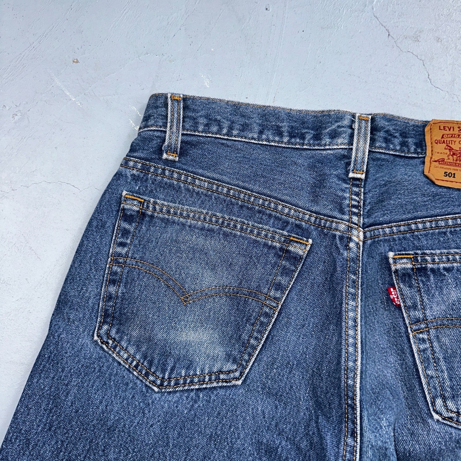 Levis 501 Vintage 80s USA XX Shorts Cut Off Blue Light Wash 32x32 Act 31x6