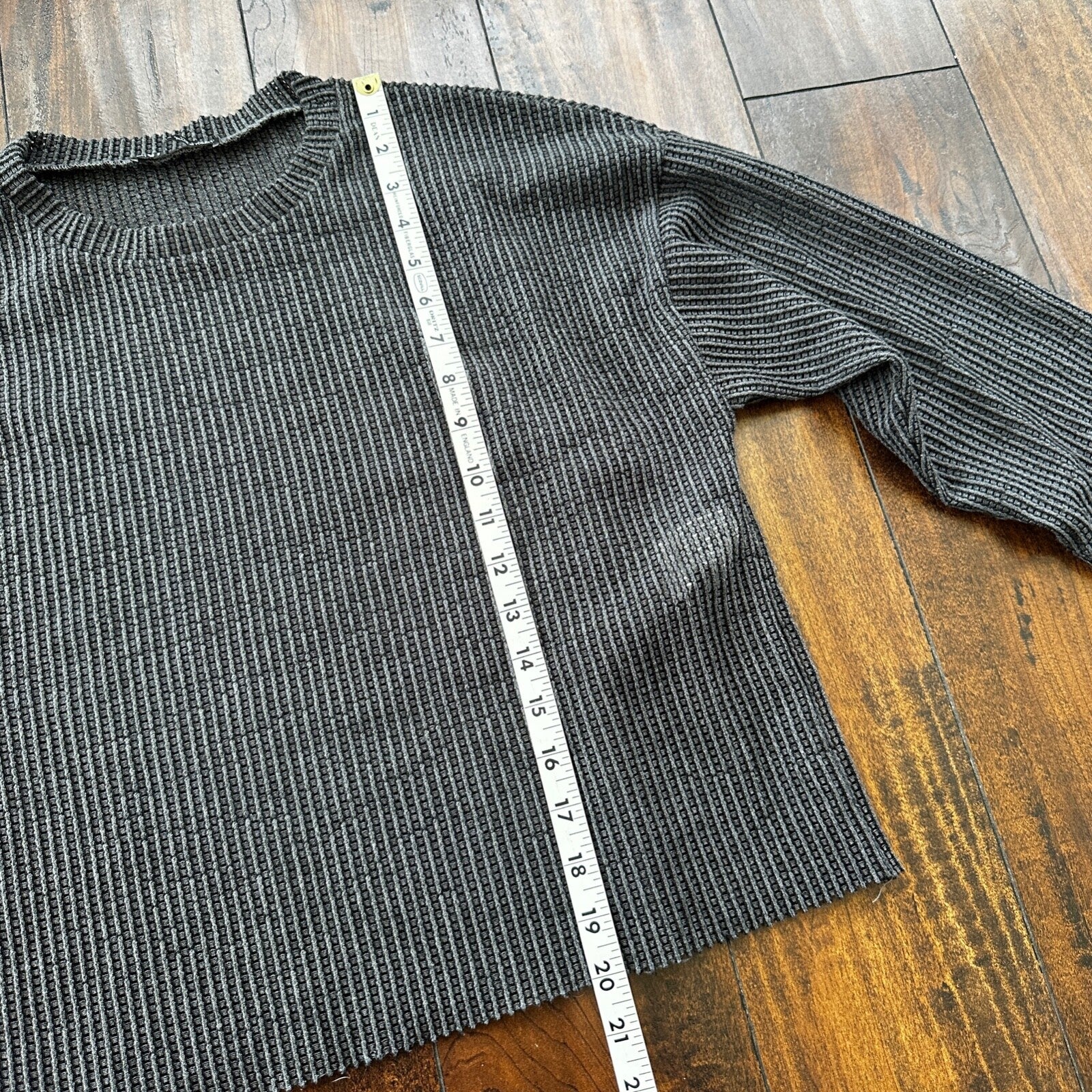 Zara Knit Chainmill Womens Sweater Shirt Size L Black/Grey Cute Top Crop