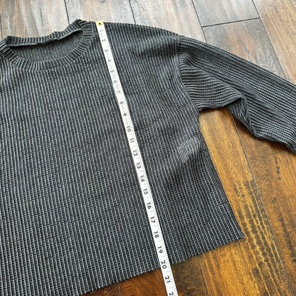 Zara Knit Chainmill Womens Sweater Shirt Size L Black/Grey Cute Top Crop