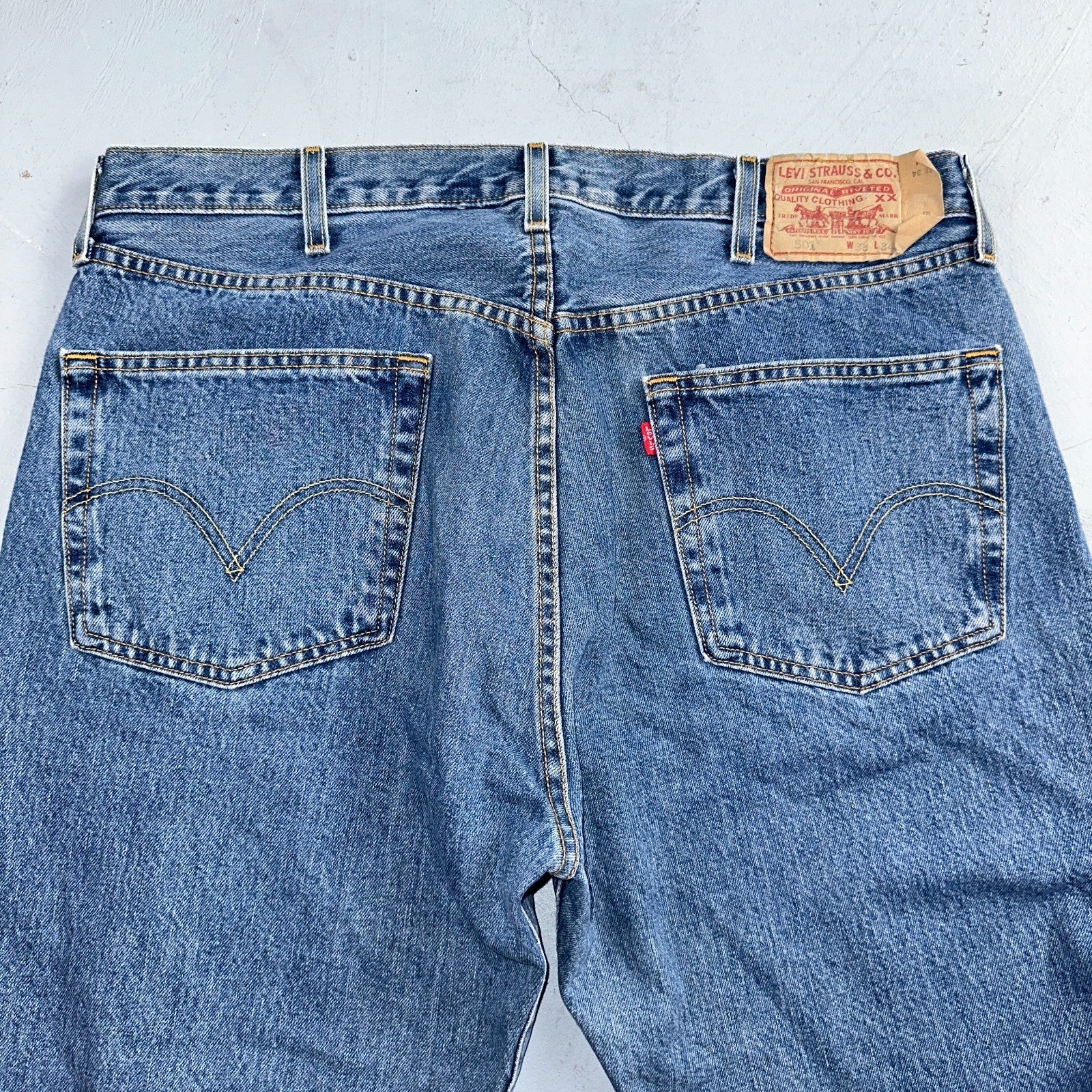 Levis 501 Vintage Y2K 90s XX Straight Leg Jeans Blue Med Wash 38x34 Act 37x33