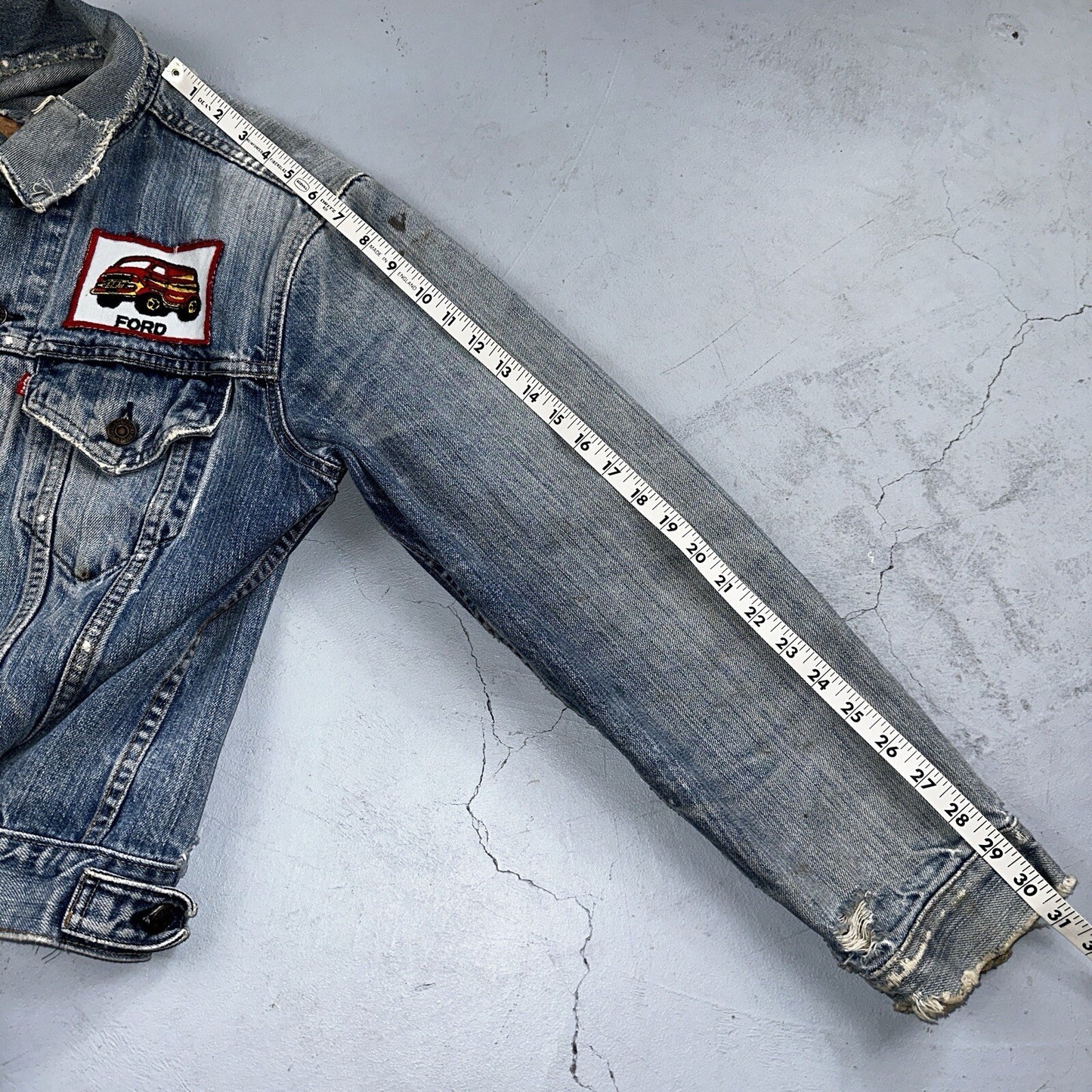 Levis VTG Denim Size 42 Type 3 III Trucker Jean Jacket Thrashed 1970s 70s Patch