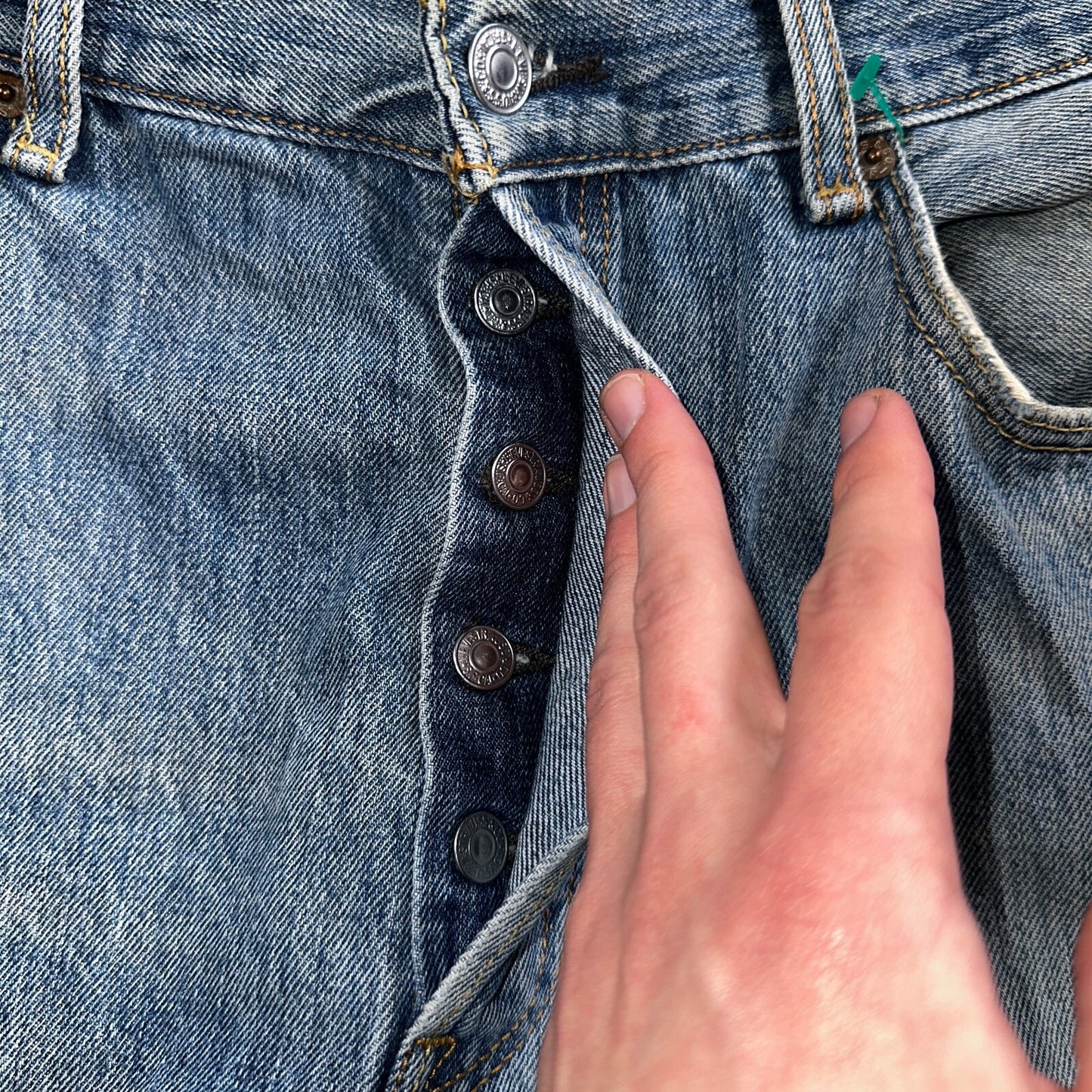 Levis 501 Vintage Y2K XX Straight Leg Jeans Blue Light Wash 35x34 Act 34x32