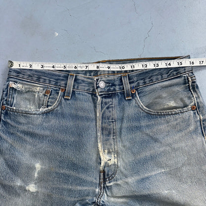 Levis 501 Vintage 90s USA XX Straight Leg Jeans Blue Med Wash 33x32 Act 32x30
