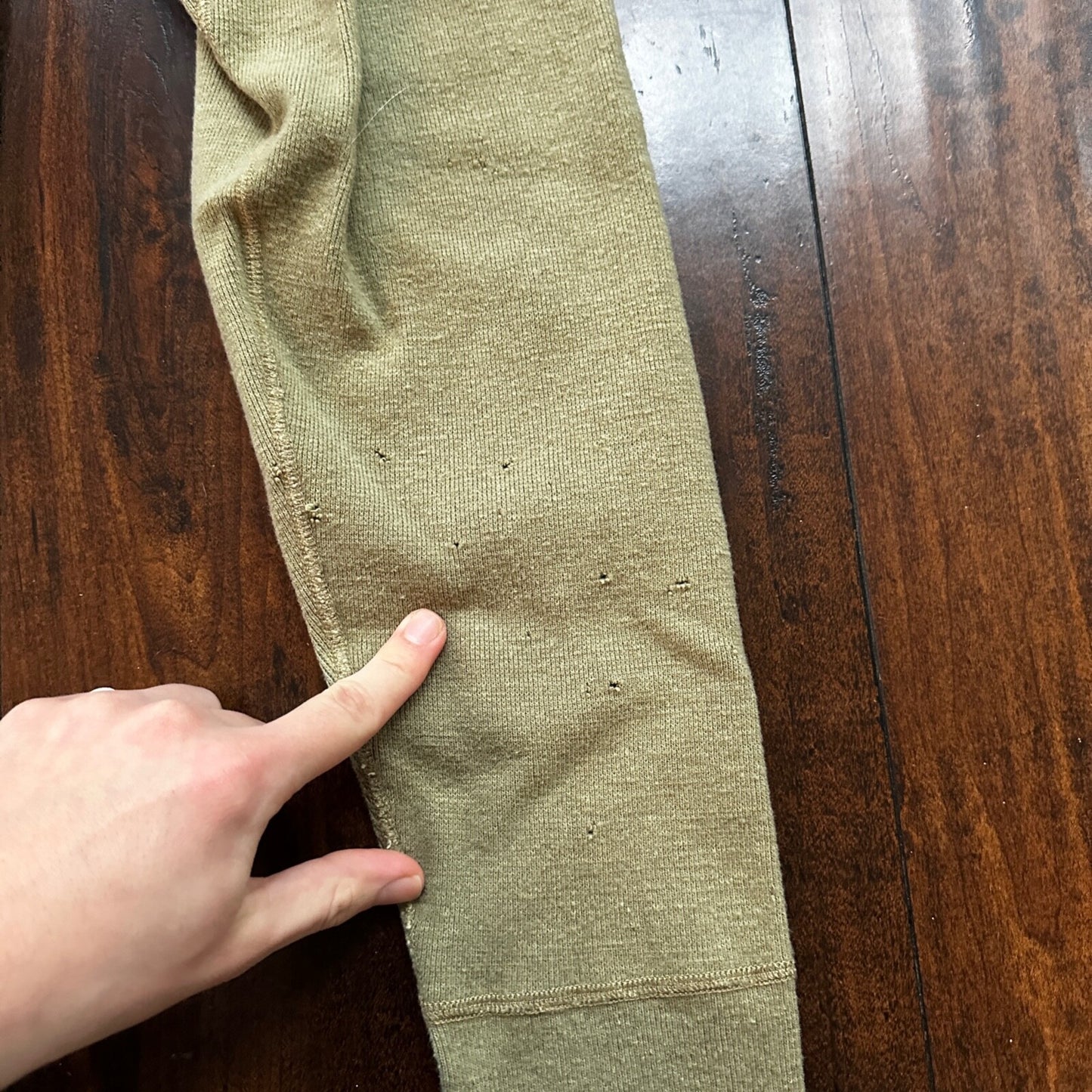 VTG WWII US Military Thermal Wool Pants Joggers Sweatpants 1940s USN Green