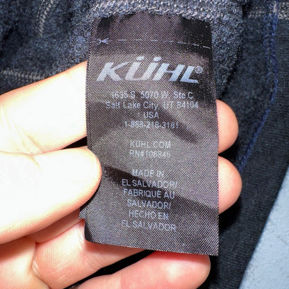 Kuhl Youth Size M (10-12) Navy Gray Kashmira Fleece Pullover Sweater Quarter Zip