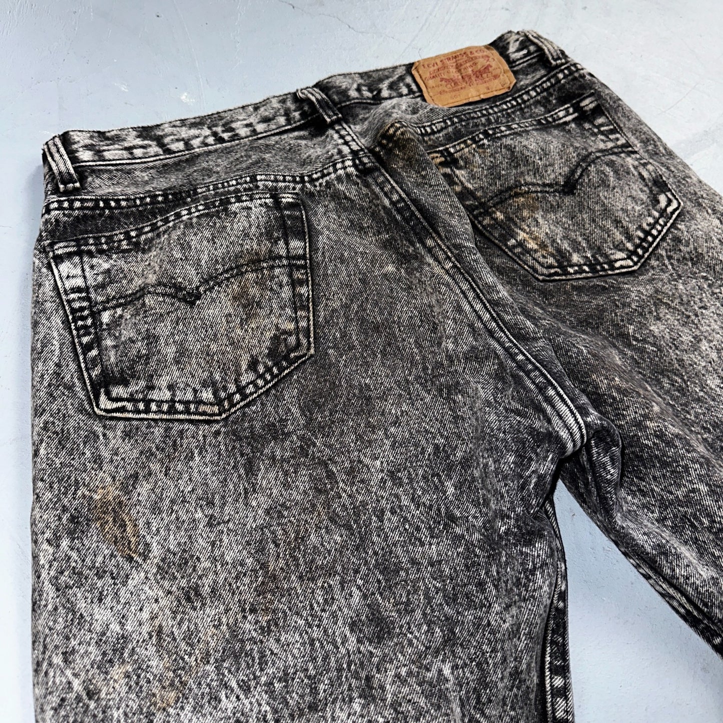 Levis 501 Vintage 80s USA XX Straight Leg Jeans Gray Acid Wash 36x30 Act 34x29