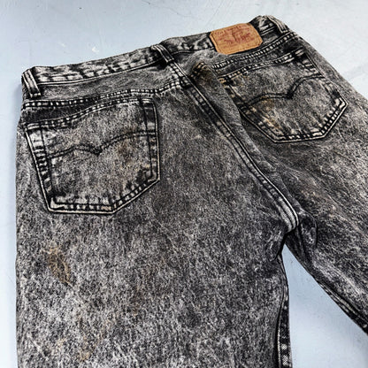 Levis 501 Vintage 80s USA XX Straight Leg Jeans Gray Acid Wash 36x30 Act 34x29