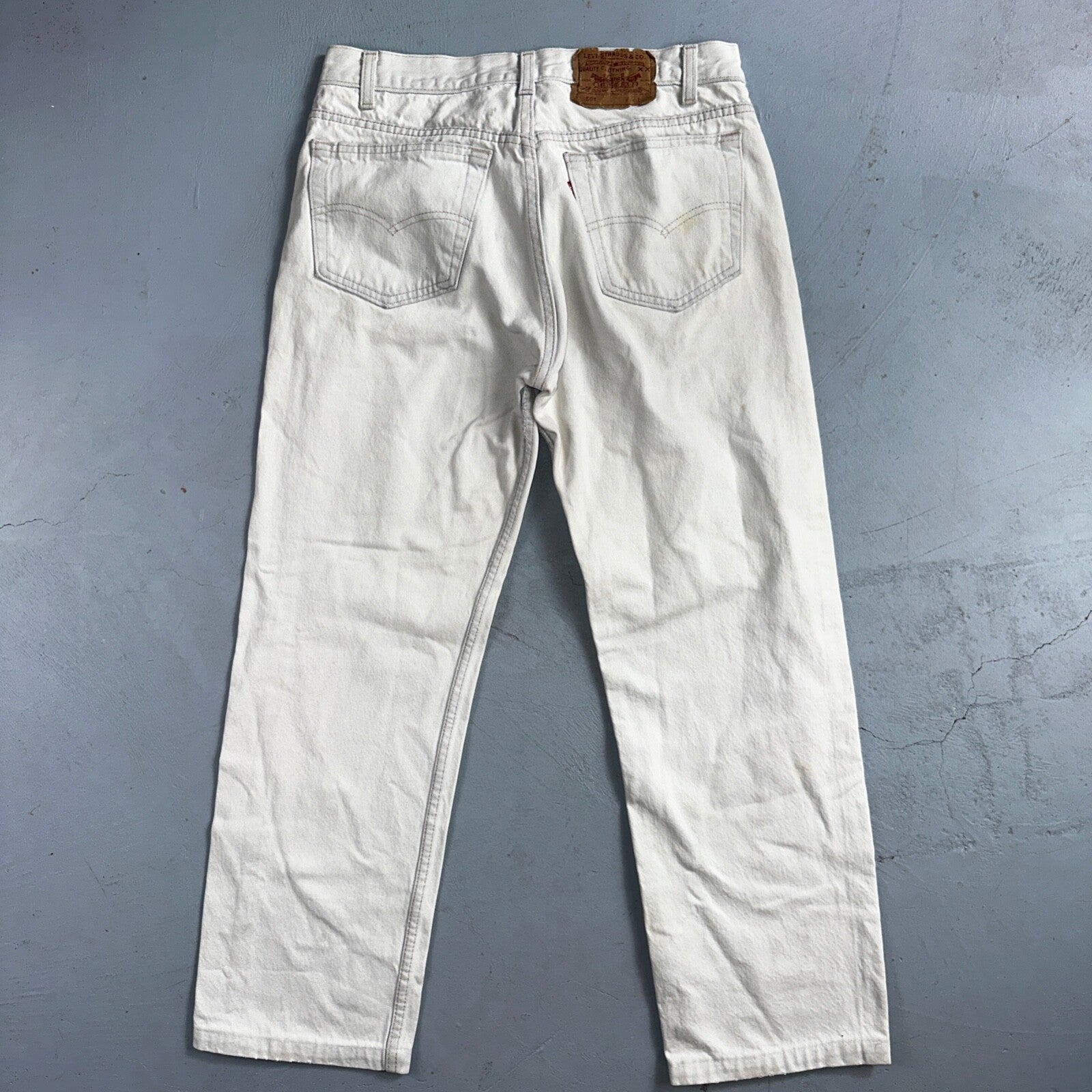 Levis 501 Vintage 90s USA XX Straight Leg Jeans White Light Wash 32x30 Act 30x26