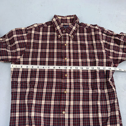 Vintage Pendleton Shirt Mens M Wool Plaid Flannel USA Button 1970s 70s Red
