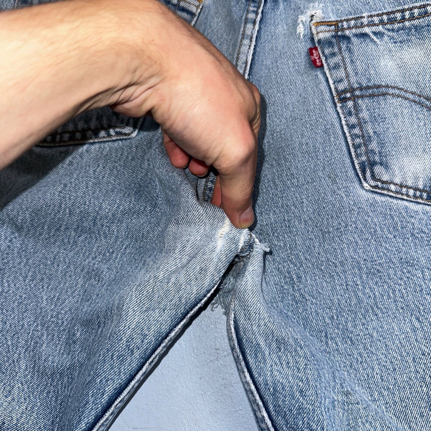 Levis 501 Vintage 90s XX Straight Leg Mexico Jeans 34x36 Light Wash Act 31x30